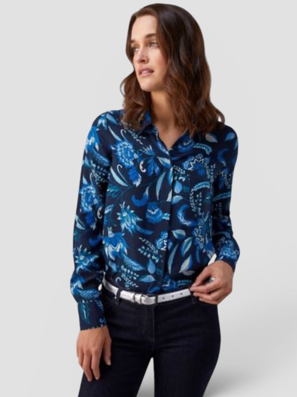 PURE Collection Washed Silk Relaxed Shirt size 14/16